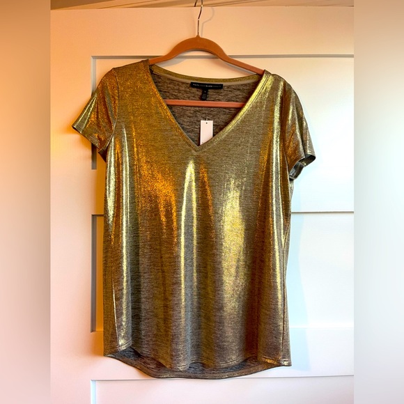 White House Black Market Tops - NWT White House Black Market Gold Top
